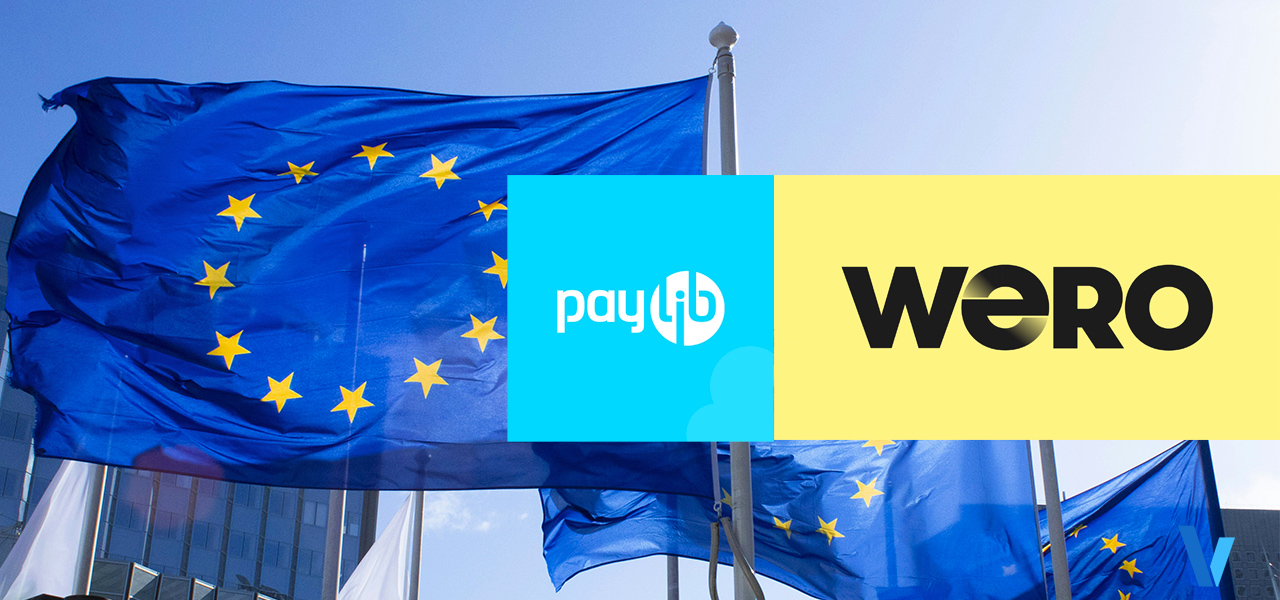 applications de paiement Paylib et Wero devant le drapeau del'union européenne